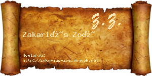 Zakariás Zoé névjegykártya